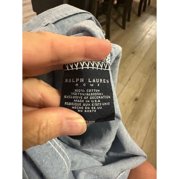 Ralph Lauren Home Blue Chambray Twin Flat Sheet & Standard Pillow Case - Picture 8 of 8